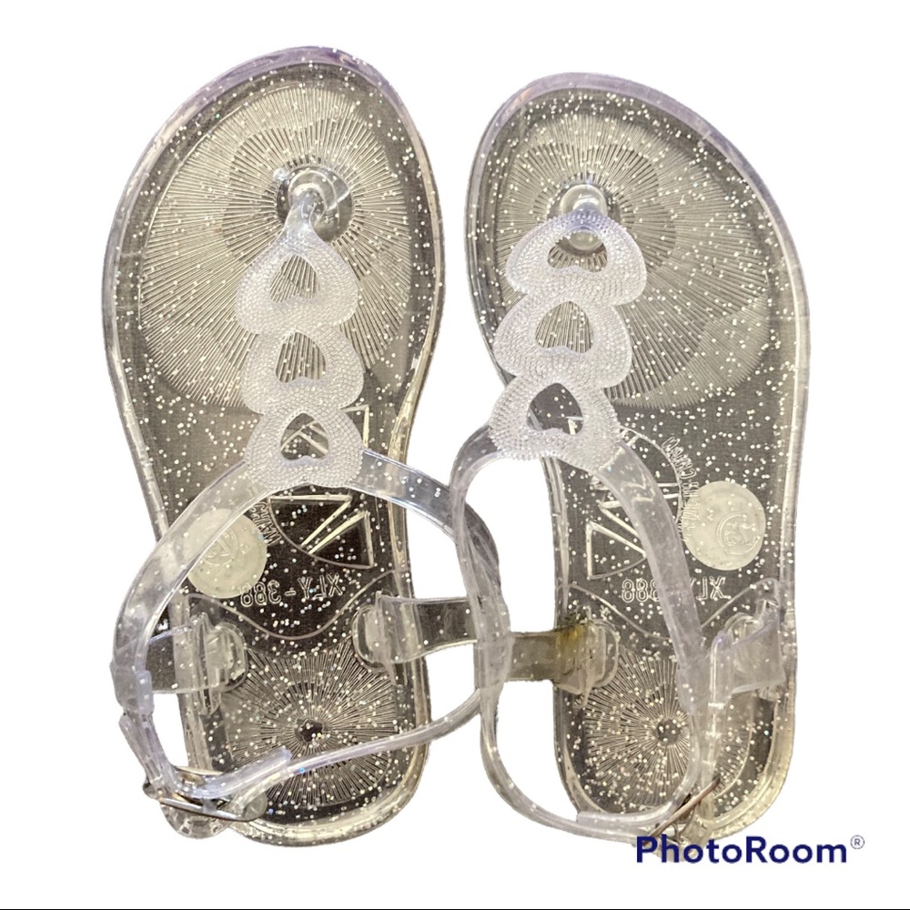 Girls glitter summer plastic sandals for toddlers